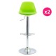 Lot de 2 Tabourets de Bar Vert KosyForm