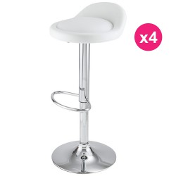 Lot de 4 Tabourets de Bar Blanc KosyForm