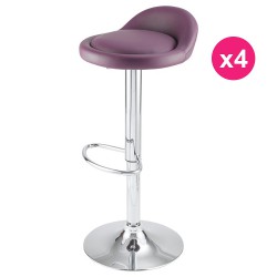 Lot de 4 Tabourets de Bar Violet KosyForm