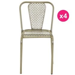 Lot de 4 Chaises en Métal Brossé KosyForm