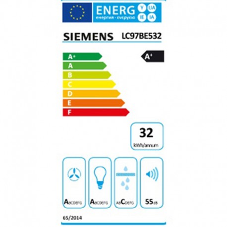 Hotte Décorative Murale de 90 cm Siemens LC97BE532 Inox