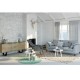 Rocking-chair Hygge en Tissu Gris Clair et Bois Eva KosyForm