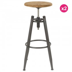 Set of 2 stools Bar Pin Massif and feet Soon KosyForm Metal seat