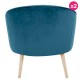 Lot de 2 Fauteuils en Velours Bleu et Bois Sair KosyForm