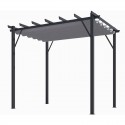 Pergola Aluminium Habrita Anthracite 12m2 avec toile d'ombrage 280gr