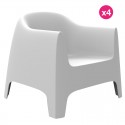 Set van 4 Lounge Chairs Solid Vondom wit