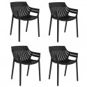 Set van 4 fauteuils Vondom Spritz zwart