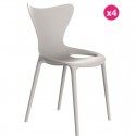 Set of 4 Chairs Love Vondom Cala unbleached