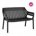 Juego de 4 sofás Vondom Spritz negro