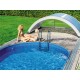 Mid-height Telescopic Pool Enclosure 394x642x137 Trend3 Azuro Abrilios