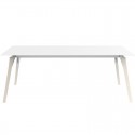 Table Vondom Faz Wood Tray 200x100 White and Feet White Oak