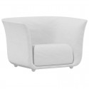 Sillón Vondom diseño Suave en tejido blanco repelente al agua Snow 1041