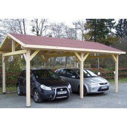 Holzcarport 28m2 mit Habrita Dach