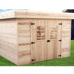 Wooden garden shed Habrita 14.75 m2 with flat roof