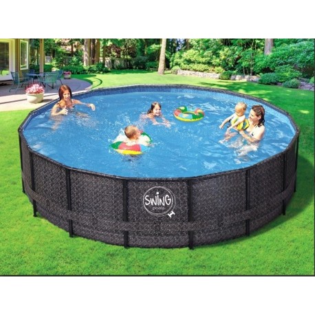 Zwembad Swing Elite Rond Design rotan 427x107