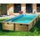 Pool Holz Sonnenwasser 550x300 H140cm Blau Liner Ubbink