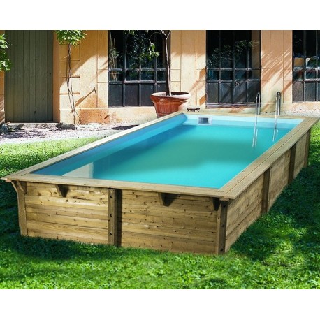 Piscine Bois Sunwater 550x300 H140cm Liner bleu Ubbink