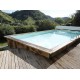 Pool Holz Sonnenwasser 550x300 H140cm Blau Liner Ubbink