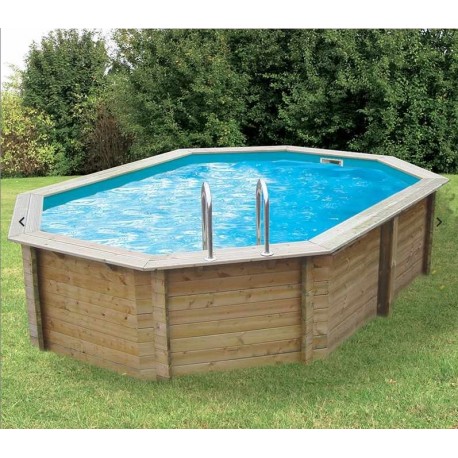 Pool Holz Sonnenwasser 550x300 H140cm Liner beige Ubbink