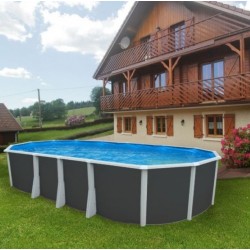 Piscina acima do solo TOI Ibiza oval 730x366x132 com kit completo de antracite