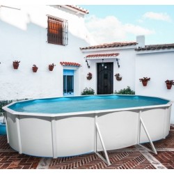 Piscina acima do solo TOI Mallorca oval 640x366xH120 com kit completo Branco