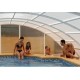 Mid-height pool enclosure Telescopic shelter Madeira 12.76x6m ready-to-install