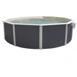 Piscine hors sol TOI Magnum ronde 460x132 Anthracite avec échelle de sécurité