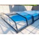 Low Pool Enclosure Telescopic Shelter Cyprus 8.37x4.50m without rail