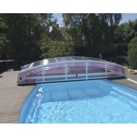 Abri de Piscine Bas Abrisol télescopique Chypre 6.29x4m sans rails