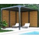 Pergola bioclimatica Habrita alluminio 2 lati ventose finto legno 10,80 m2