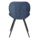 Set of 2 Dining Chairs Ania Fabric Dark Blue Base Black Metal VeryForma