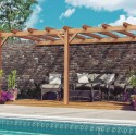 Aangebouwde pergola in ruw hout Palma 3x3m 9m2