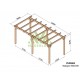 Houten carport voor auto's 6x3m Badajoz 18m2 Maderland