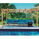 Pérgola exenta de madera maciza Valencia 5x3m 15m2