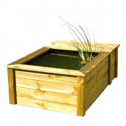 Estanque de jardín de madera con lona Quadro Wood 3 Ubbink