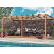 Pergola adossée en bois brut Palma 5x4m 20m2