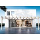 Sevilla 6x4m 24m2 Raw wood wall-mounted pergola