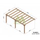 Pergola addossata in legno grezzo Sevilla 7x4m 28m2