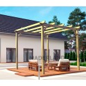 Pérgola independente em madeira maciça Madrid 3x3m 9m2