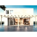 Pergola addossata in legno grezzo Siviglia 8x5m 40m2