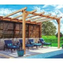 Andorra Madeira Bruta Lean-To Pergola 3x3m 9m2