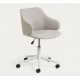 Chaise de bureau gris clair et pieds acier blanc mat Nara VeryForma