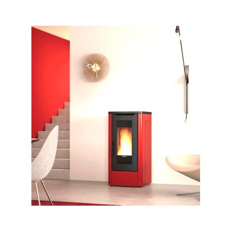 La Nordica Extraflame Dahiana VFS 10 kW Ventilated Pellet Stove Burgundy Red