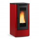 La Nordica Extraflame Dahiana VFS 10 kW Ventilated Pellet Stove Burgundy Red