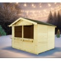 Echoppe marchande en bois d'épicea Sylva 3x2,4m Habrita 7.2m2