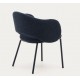 Lot de 2 Chaises Aina tissu chenille bleue et métal VeryForma