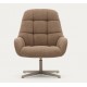 Aspe swivel armchair in light brown fabric and VeryForma metal