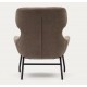 Fauteuil Lina en tissu chenille marron clair et acier VeryForma